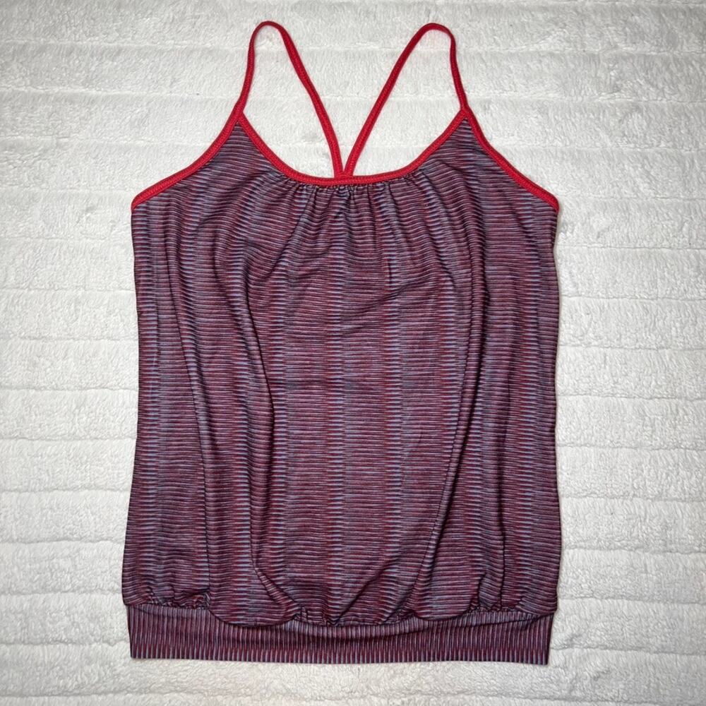 PrAna Red and Purple Racerback Skinny Strap Tank Top